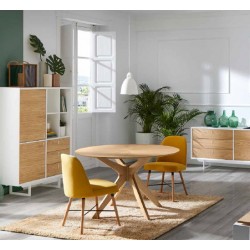 MESA REDONDA CARMEL DE 120 CM. DE MADERA