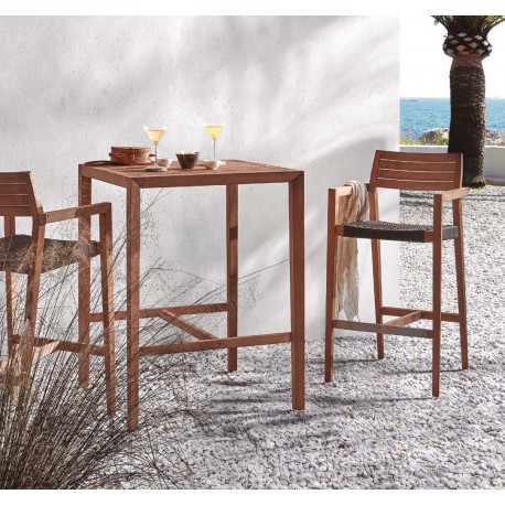 MESA ALTA CYBILLE DE EUCALIPTO CON PATINA BLANCA