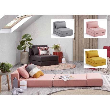 SILLON-POUF CAMA ARTY EN TELA ANTIMANCHAS