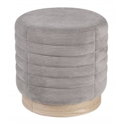 PUFF REDONDO SAUL CON BASE DE MADERA