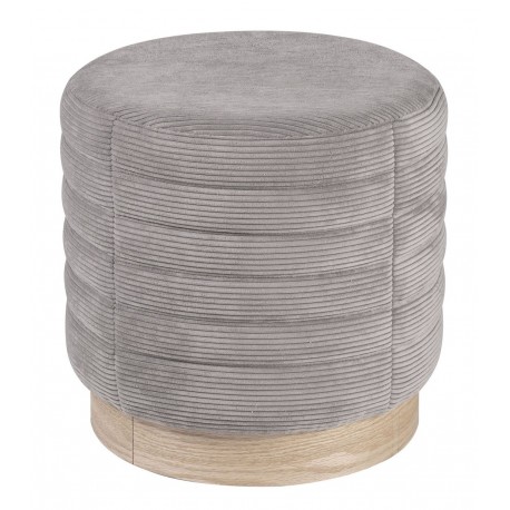 PUFF REDONDO SAUL CON BASE DE MADERA