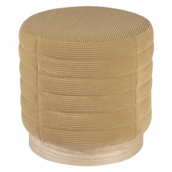 PUFF REDONDO SAUL CON BASE DE MADERA