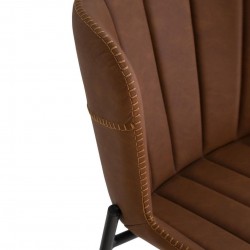 SILLA VINTAGE MAYKA DE POLIPIEL Y ACERO