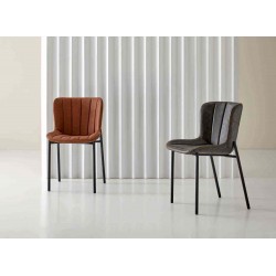 SILLA VINTAGE MAYKA DE POLIPIEL Y ACERO