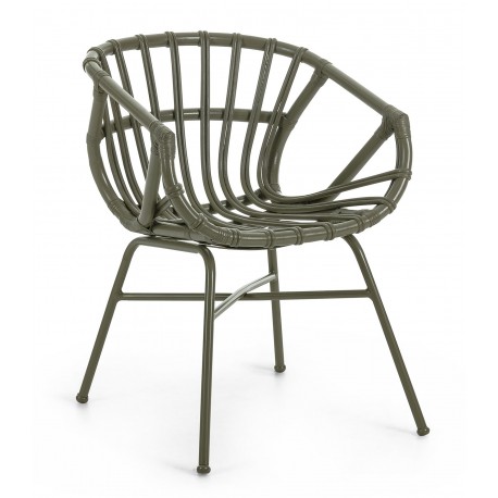 SILLA CON BRAZOS CONSTANT DE RATAN Y ACERO