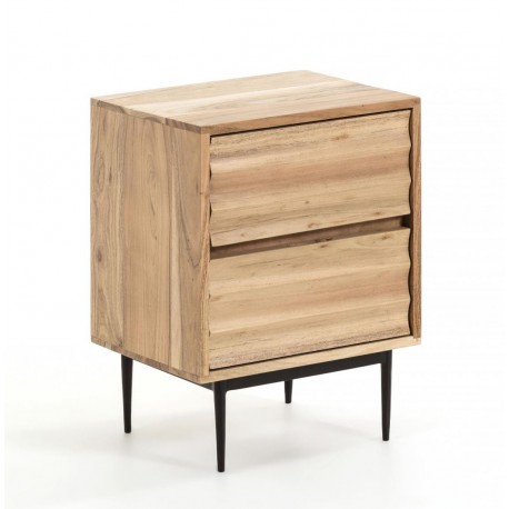 MESITA DE NOCHE DELSIE DE MADERA MACIZA DE ACACIA