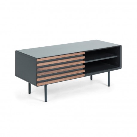 MUEBLE TV MAHON DE CHAPA NOGAL Y DM GRAFITO