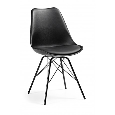 SILLA LARS DE PIEL SINTETICA CON PATAS DE ACERO (PACK DE 4 UNIDADES)