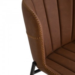 TABURETE VINTAGE RILEY DE POLIPIEL Y ACERO