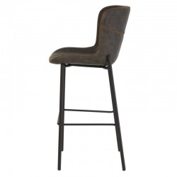 TABURETE VINTAGE RILEY DE POLIPIEL Y ACERO