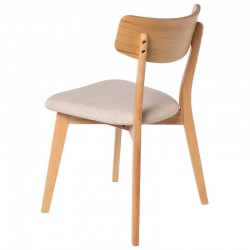 SILLA KEIRA DE MADERA CON ASIENTO TAPIZADO