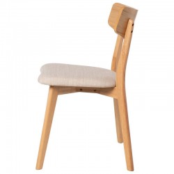 SILLA KEIRA DE MADERA CON ASIENTO TAPIZADO