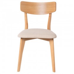 SILLA KEIRA DE MADERA CON ASIENTO TAPIZADO