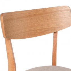 SILLA KEIRA DE MADERA CON ASIENTO TAPIZADO