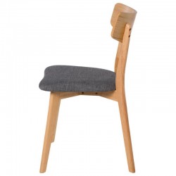 SILLA KEIRA DE MADERA CON ASIENTO TAPIZADO