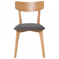 SILLA KEIRA DE MADERA CON ASIENTO TAPIZADO