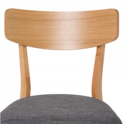 SILLA KEIRA DE MADERA CON ASIENTO TAPIZADO