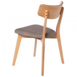 SILLA KEIRA DE MADERA CON ASIENTO TAPIZADO