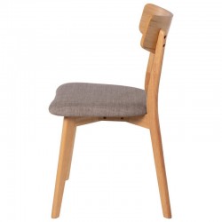 SILLA KEIRA DE MADERA CON ASIENTO TAPIZADO