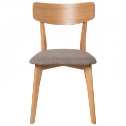 SILLA KEIRA DE MADERA CON ASIENTO TAPIZADO