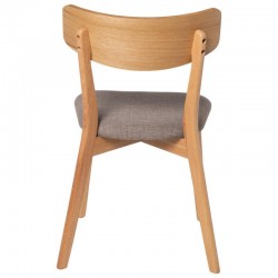 SILLA KEIRA DE MADERA CON ASIENTO TAPIZADO