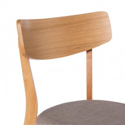 SILLA KEIRA DE MADERA CON ASIENTO TAPIZADO