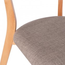 SILLA KEIRA DE MADERA CON ASIENTO TAPIZADO
