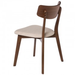 SILLA KEIRA DE MADERA CON ASIENTO TAPIZADO