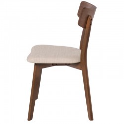 SILLA KEIRA DE MADERA CON ASIENTO TAPIZADO