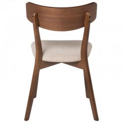 SILLA KEIRA DE MADERA CON ASIENTO TAPIZADO