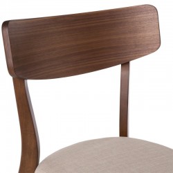 SILLA KEIRA DE MADERA CON ASIENTO TAPIZADO