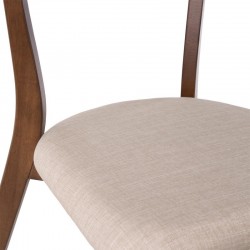 SILLA KEIRA DE MADERA CON ASIENTO TAPIZADO
