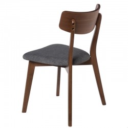 SILLA KEIRA DE MADERA CON ASIENTO TAPIZADO