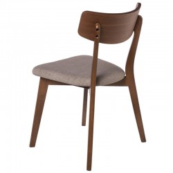 SILLA KEIRA DE MADERA CON ASIENTO TAPIZADO