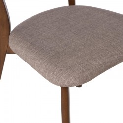 SILLA KEIRA DE MADERA CON ASIENTO TAPIZADO