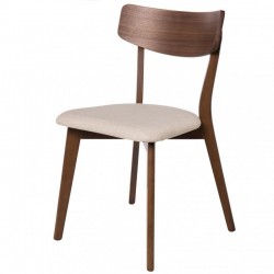SILLA KEIRA DE MADERA CON ASIENTO TAPIZADO