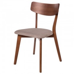 SILLA KEIRA DE MADERA CON ASIENTO TAPIZADO