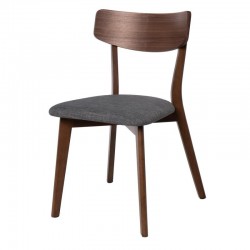 SILLA KEIRA DE MADERA CON ASIENTO TAPIZADO