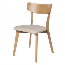 SILLA KEIRA DE MADERA CON ASIENTO TAPIZADO