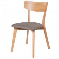 SILLA KEIRA DE MADERA CON ASIENTO TAPIZADO