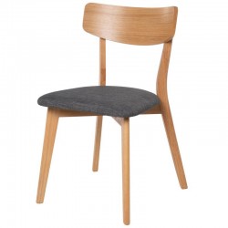 SILLA KEIRA DE MADERA CON ASIENTO TAPIZADO