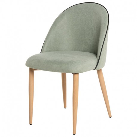 SILLA ARIELLA TAPIZADA CON PATAS DE METAL EFECTO MADERA
