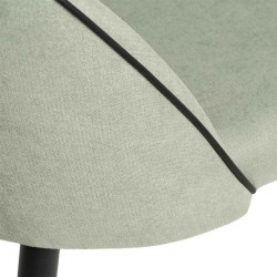 SILLA SLOANE TAPIZADA CON PATAS DE METAL NEGRAS