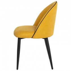 SILLA SLOANE TAPIZADA CON PATAS DE METAL NEGRAS