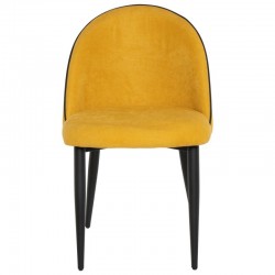 SILLA SLOANE TAPIZADA CON PATAS DE METAL NEGRAS