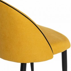 SILLA SLOANE TAPIZADA CON PATAS DE METAL NEGRAS