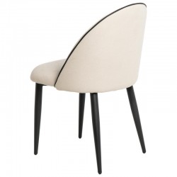 SILLA SLOANE TAPIZADA CON PATAS DE METAL NEGRAS