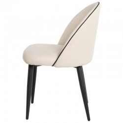 SILLA SLOANE TAPIZADA CON PATAS DE METAL NEGRAS