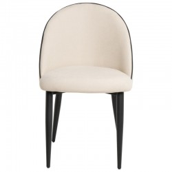 SILLA SLOANE TAPIZADA CON PATAS DE METAL NEGRAS