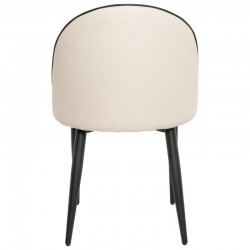 SILLA SLOANE TAPIZADA CON PATAS DE METAL NEGRAS